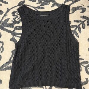 Banana Republic Black Eyelet Knit Tank Top